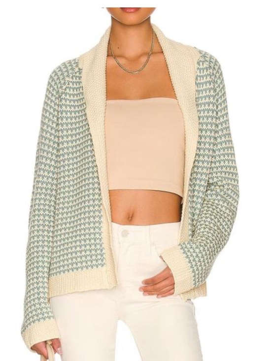 THE GREAT. Sweaters - The great Minicheck Lodge Cardigan in Morning Sky